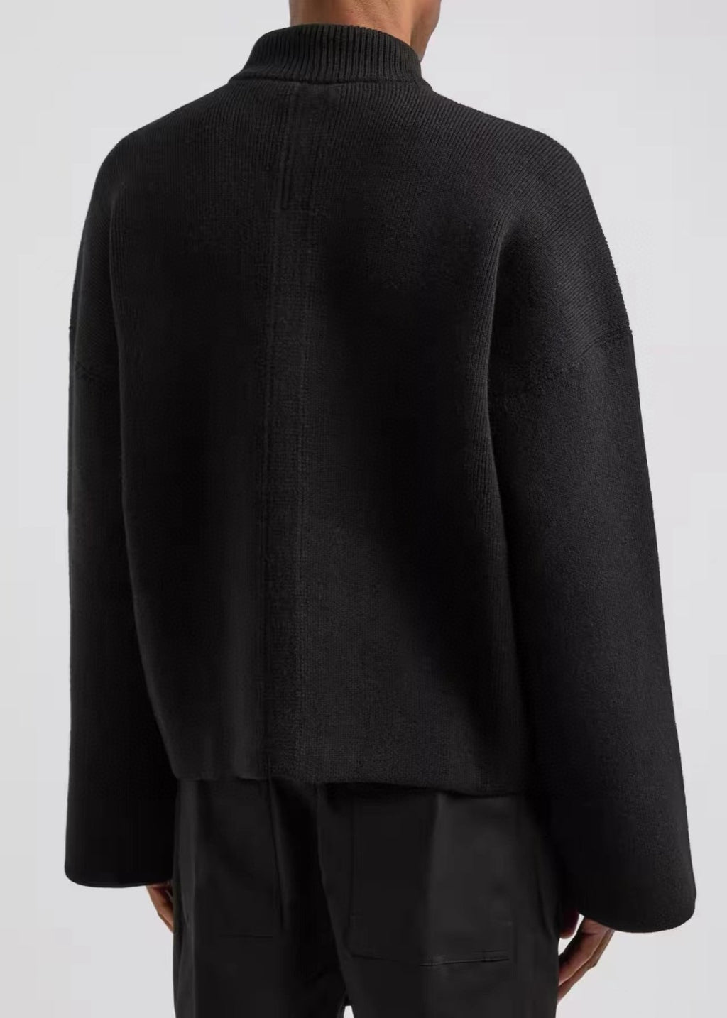 Rick Owens Men's Spring. Fall And Winter Half Turtleneck Letter Jacquard Black Knit Long Sleeve Wool Sweater Ngvp #9438