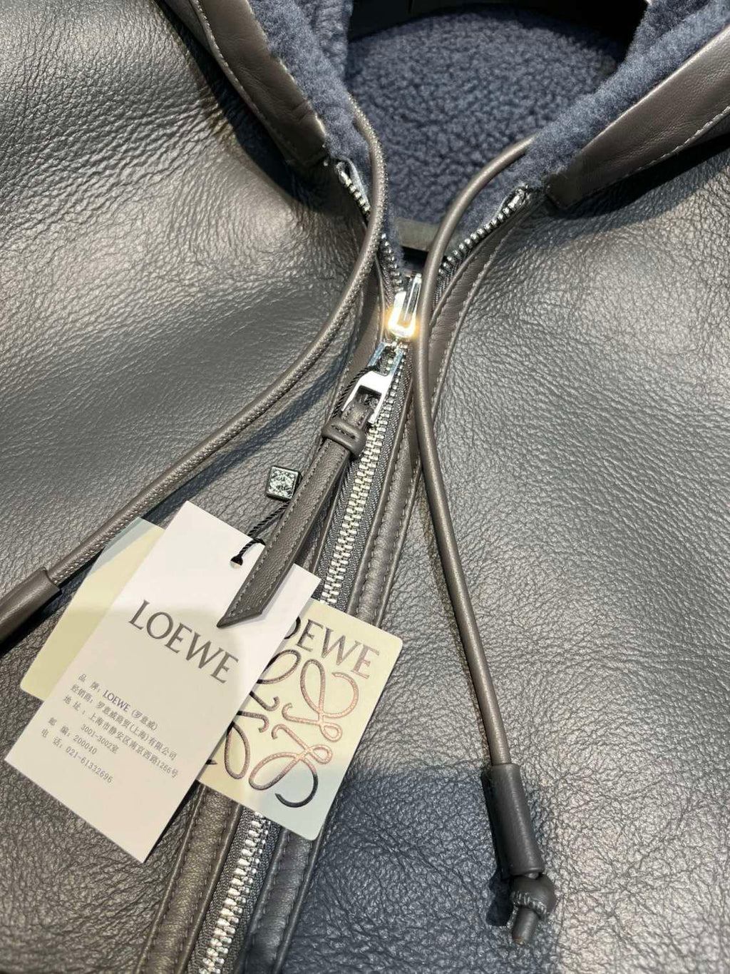 Loewe Men's Fall/Winter Gray Hooded Drawstring Reversible Wearable Zipper Jacket #72113