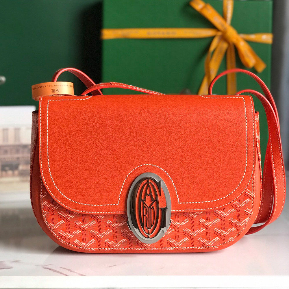 Goyard 233 Classic Edition Fashionable Modern Canvas And Calfskin Crossbody Bag With Metal Logo Buckle Bag Bags #196800