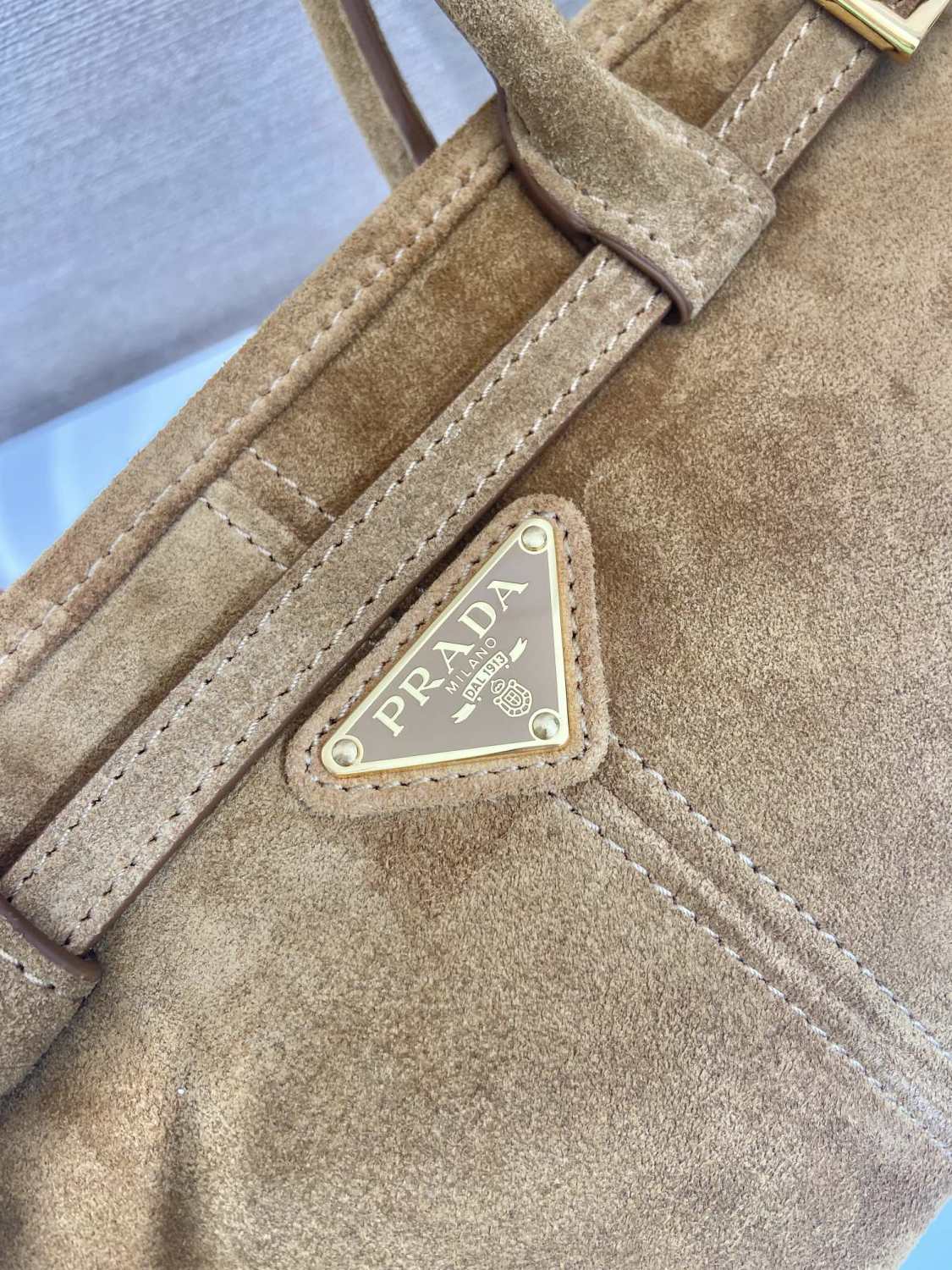 Prada Women's Soft Lux Collection Medium Suede Brushed Leather Logo Solid Color Handbags Casual Crossbody Bag Bags 1BA426_2C4S_F0401 #71977