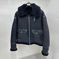Tom Ford Men's Winter Black Fur Patchwork Long Sleeve Zipper Jacket #98478