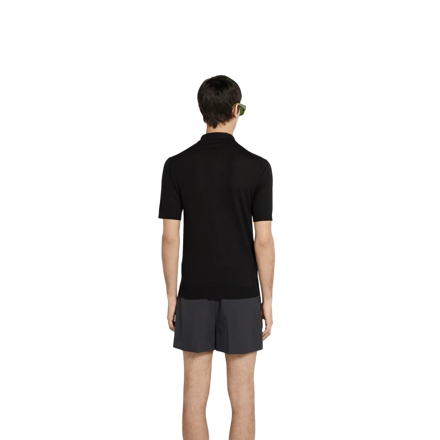 Gucci Men's Summer Letter Jacquard Wool Solid Color Knit Short Sleeve Polo Shirt #75999