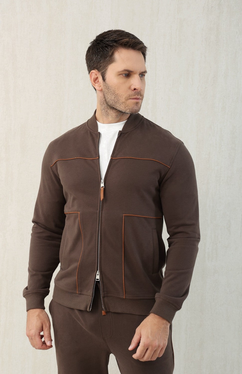 Brunello Cucinelli Men's Spring and Autumn Hooded Long Sleeve Cotton Casual Sports Sweatshirt Zipper Long Sleeve Jacket Ngvp #1766