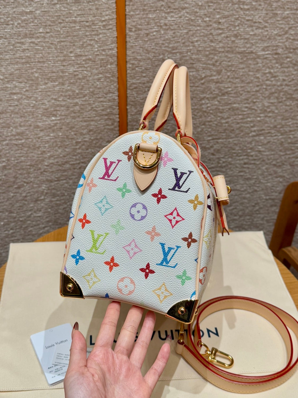 Louis Vuitton Lv X Tm Speedy Bandoulière 25 Women's Colorful Monogram Print Adjustable Detachable Strap Leather Shoulder Crossbody Bag Tote Bags #75434