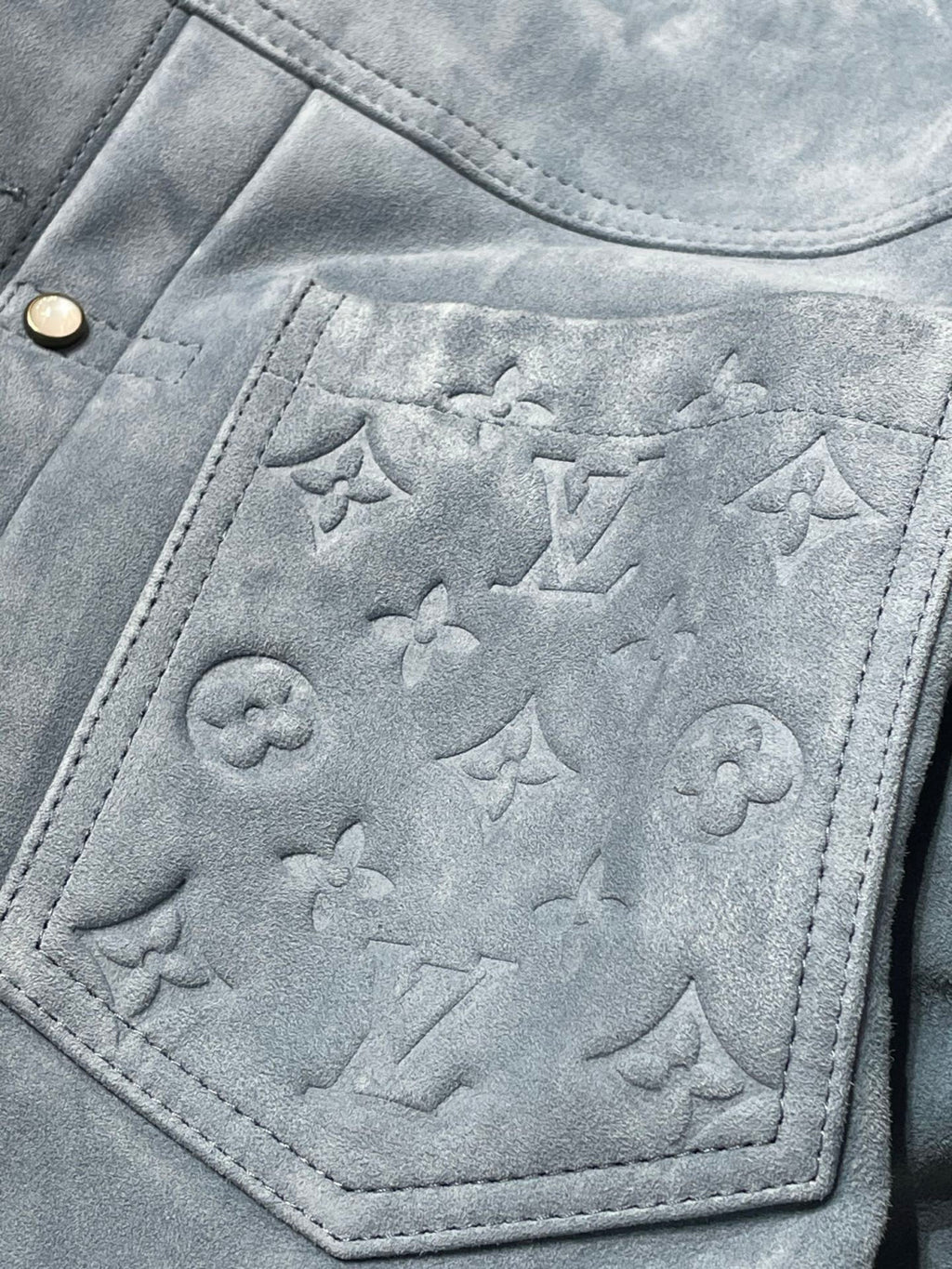 Louis Vuitton Suede Leather Type II Trucker Jacket #333592
