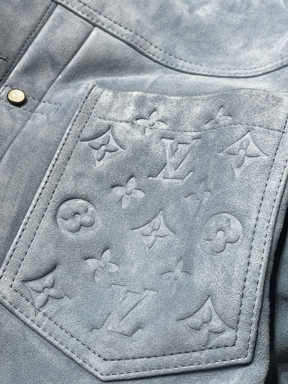 Louis Vuitton Suede Leather Type II Trucker Jacket #333592
