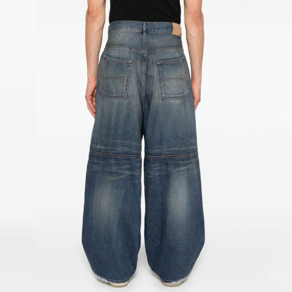 Balenciaga Men's Four Seasons Baggy Wide Leg Pants Zipper Solid Color Casual Denim Jeans Ngvp #9939