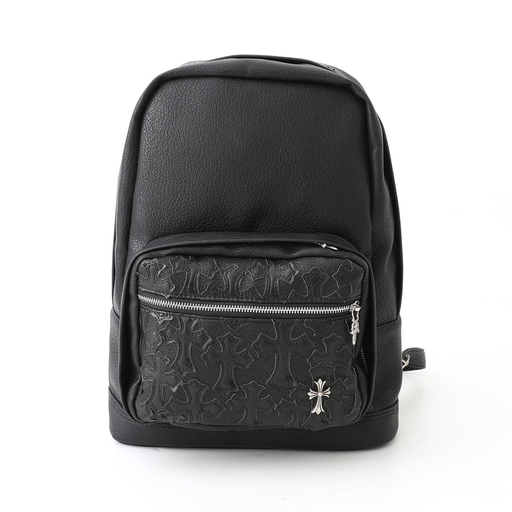 Chrome Hearts Solid Color Leather Zipper Leather Backpack Backpack #336982