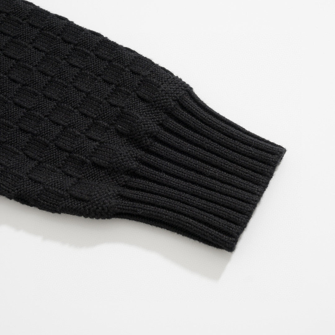 Louis Vuitton Damier Polo Neck Knitted Long Sleeve Pullover Sweater #21884