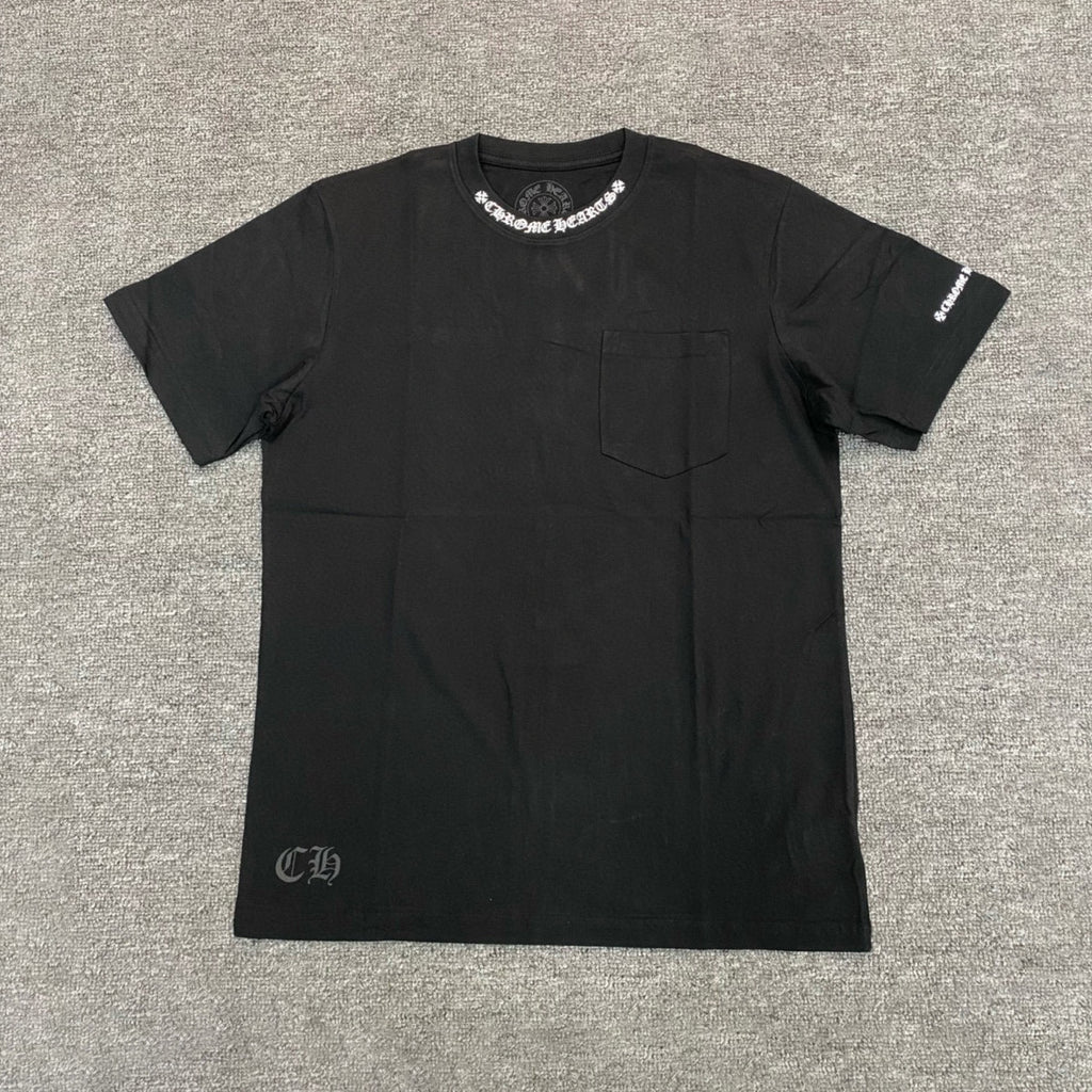Chrome Hearts Men's and Women's Summer Neckline Sanskrit Letter Round Neck Cotton Short Sleeve T-shirt #72329