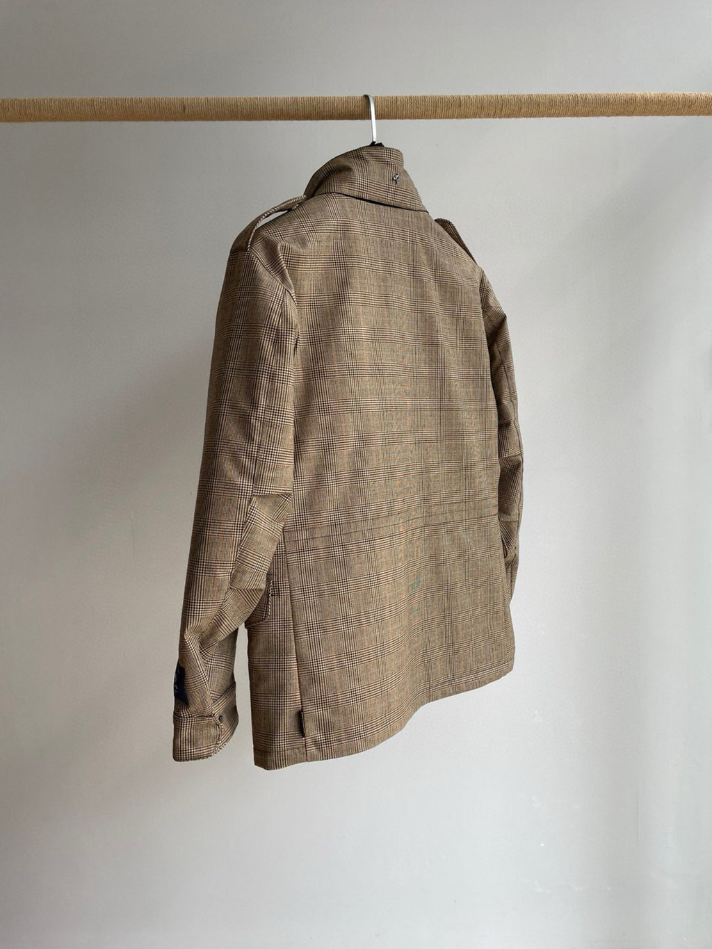 Montecore Men's Winter Down Jacket Classic Moon Prince of Wales Check Worsted Wool Down Jacket #97766