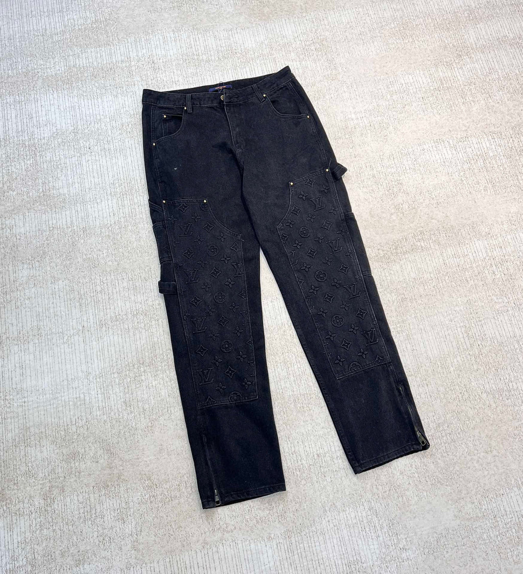Louis Vuitton Denim Buckle Up Jacket And Pants Set #22157
