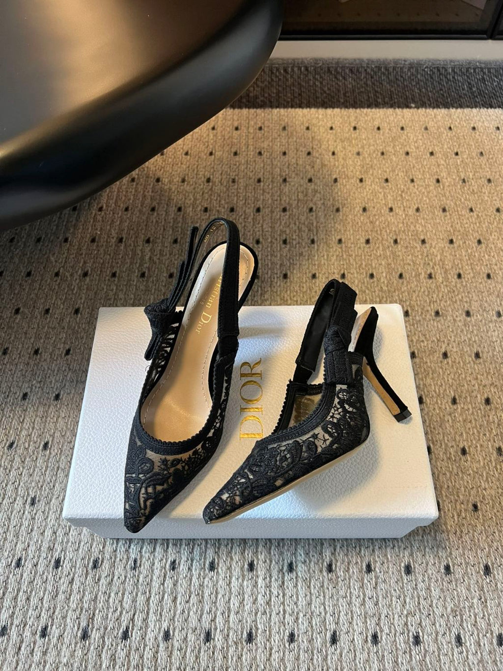 Dior Women's J'Adior Slingback Pump Spring/Summer Autumn Flower Embroidered Bow High Heels Pointed Thin Heels Casual Shoes Heel Height 6.5cm Heel Height 10.5cm #81722
