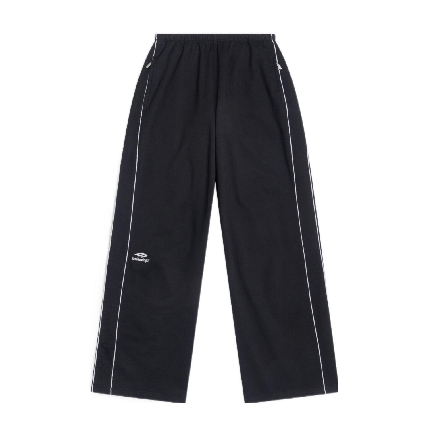Balenciaga Men's Spring and Autumn Black Logo Printed Standing Collar Zipper Sports Jacket Loose Midriff Casual Pants Suit Set #73687
