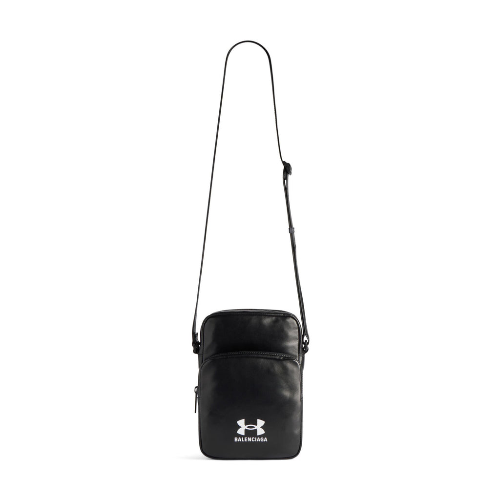 Balenciaga Under Armour Men's Black Smooth Sheep Leather Shoulder Crossbody Bag Bags #75671
