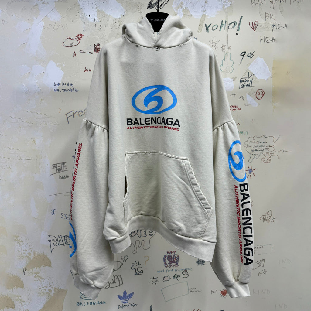 Balenciaga Men's Spring and Autumn Solid Color Letter Printed Hooded Pullover Long Sleeve Sweatshirt #73249