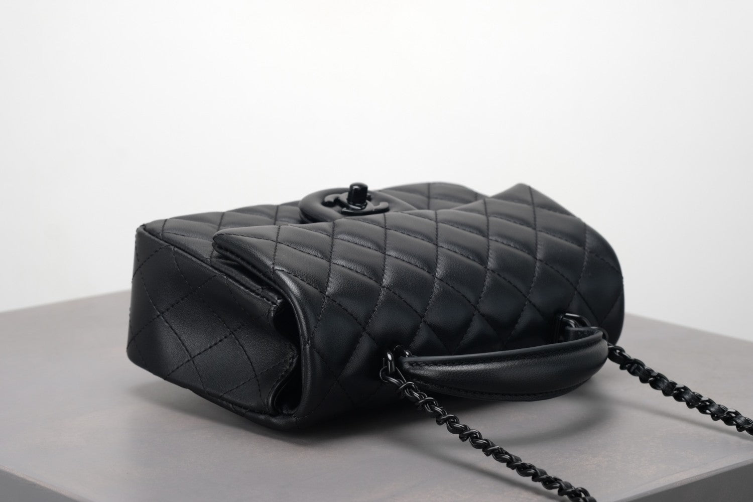 Chanel So Black Quilted Lambskin Mini Rectangular Classic Single Flap #378297