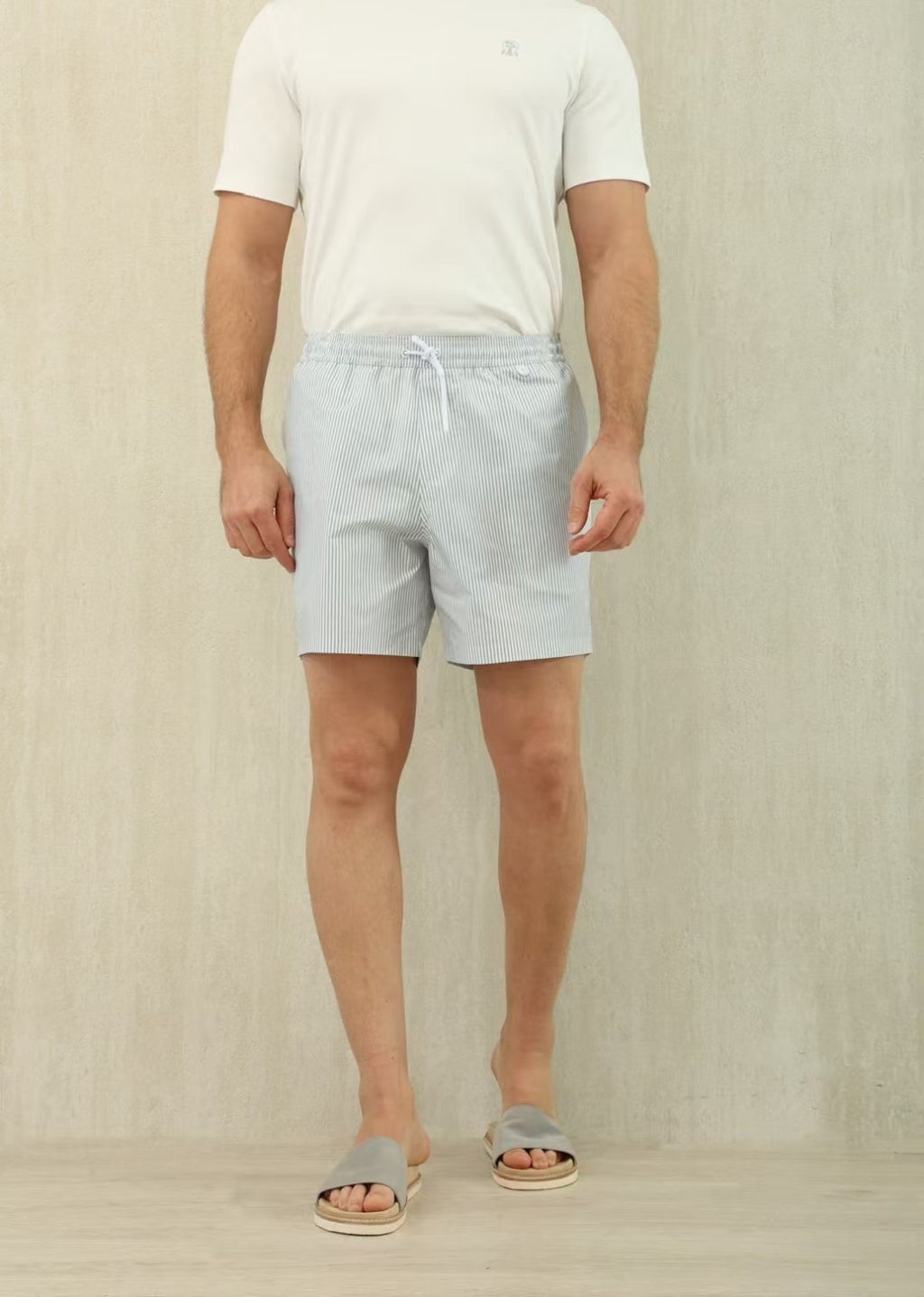 Loro Piana Men's Summer Letter Solid Color Mid Waist Tie Straight Bay Swim Shorts Ngvp #9959