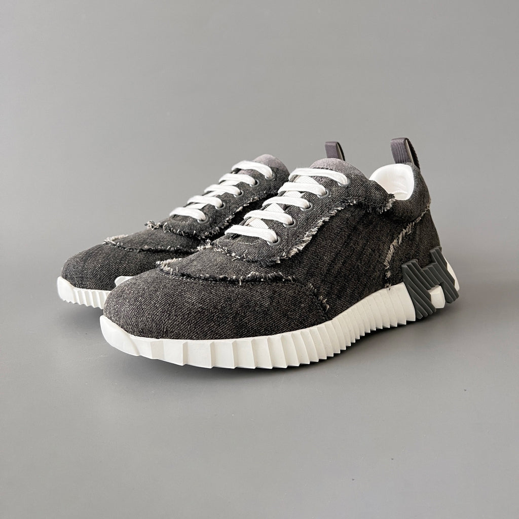 Hermes Bouncing Men's And Women's Spring/Summer Fashion Casual Round Toe Lace Up Low Top Canvas Casual Shoes #78411