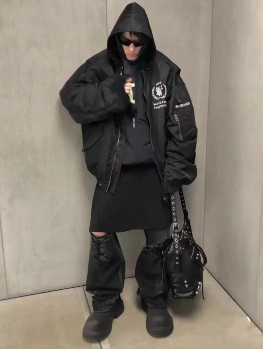 Balenciaga Zipped Hooded Jacket Coat #96499