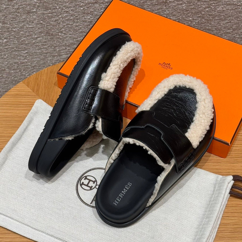 Hermès  Women's Go Mules Leather Round Toe Pumps Birkenstocks #333299