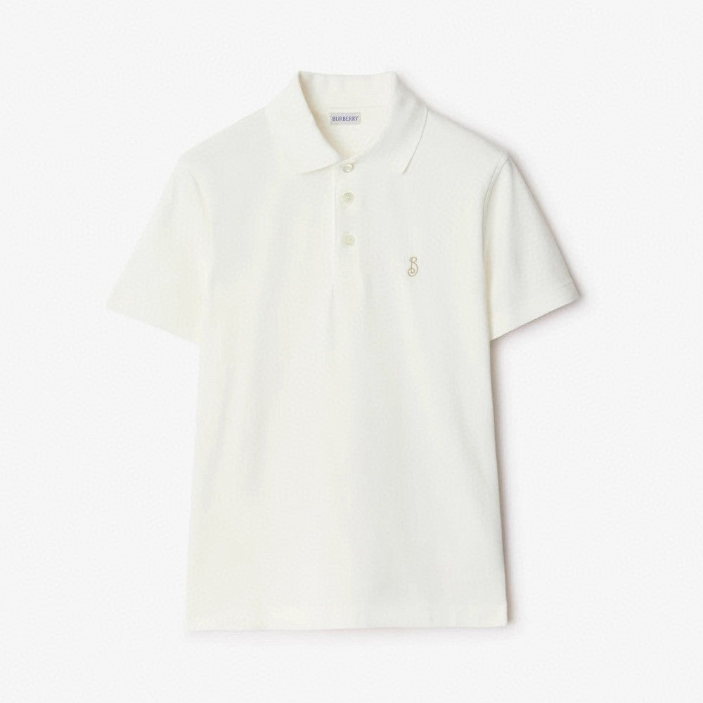 Burberry Men's Summer Solid Color Embroidered Logo Pearl Cotton Polo Neck Short Sleeve T-Shirt #77826