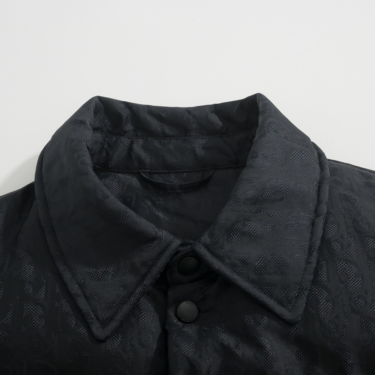 Dior Men's Fall And Winter Black Dark Logo Print Lapel Single Breasted Long Sleeved Puffer Down Jacket #74317