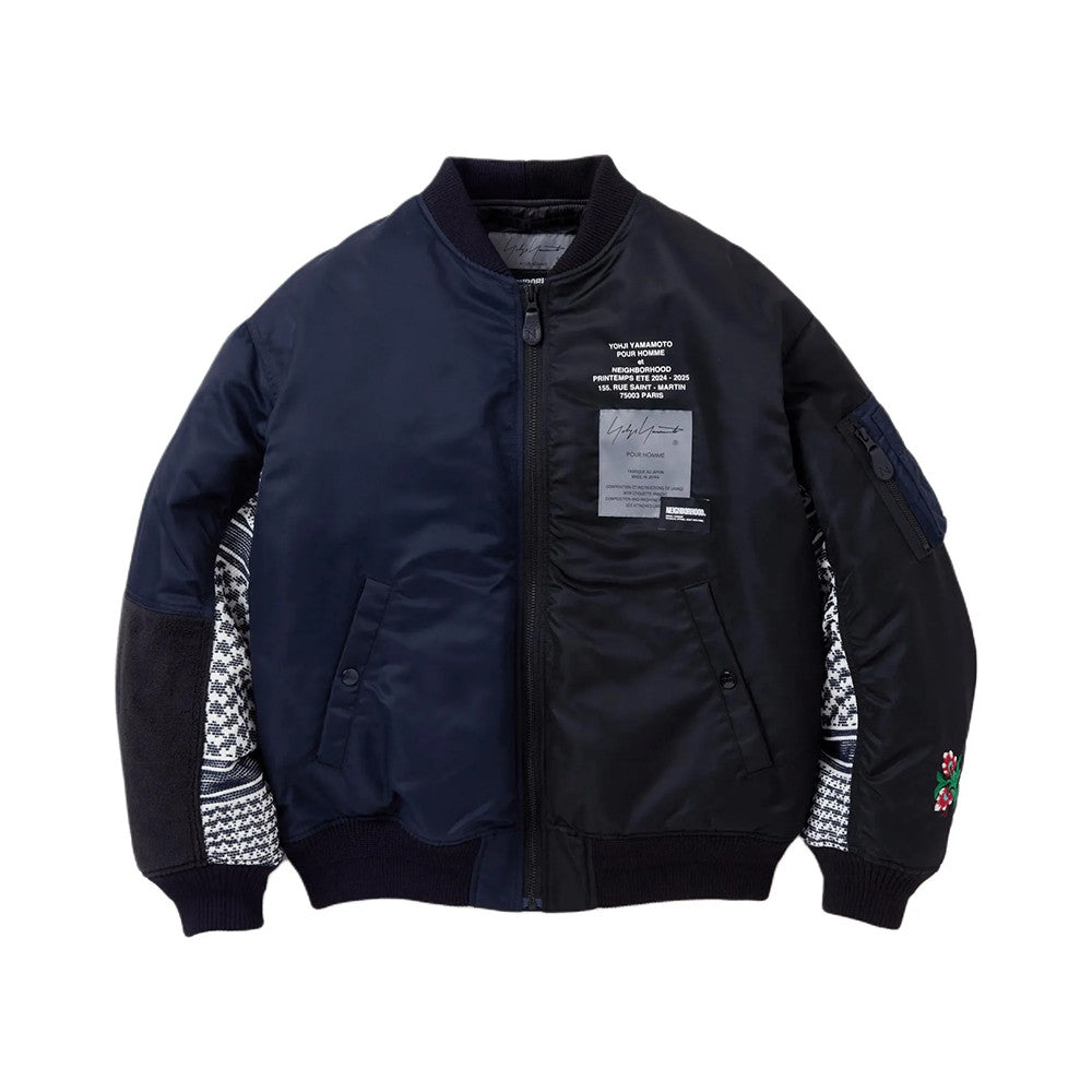 NEIGHBORHOOD x Yohji Yamamoto Men's Fall/Winter Joint Signature Labeling Short And Wide Design All Cowhide Slider #332621