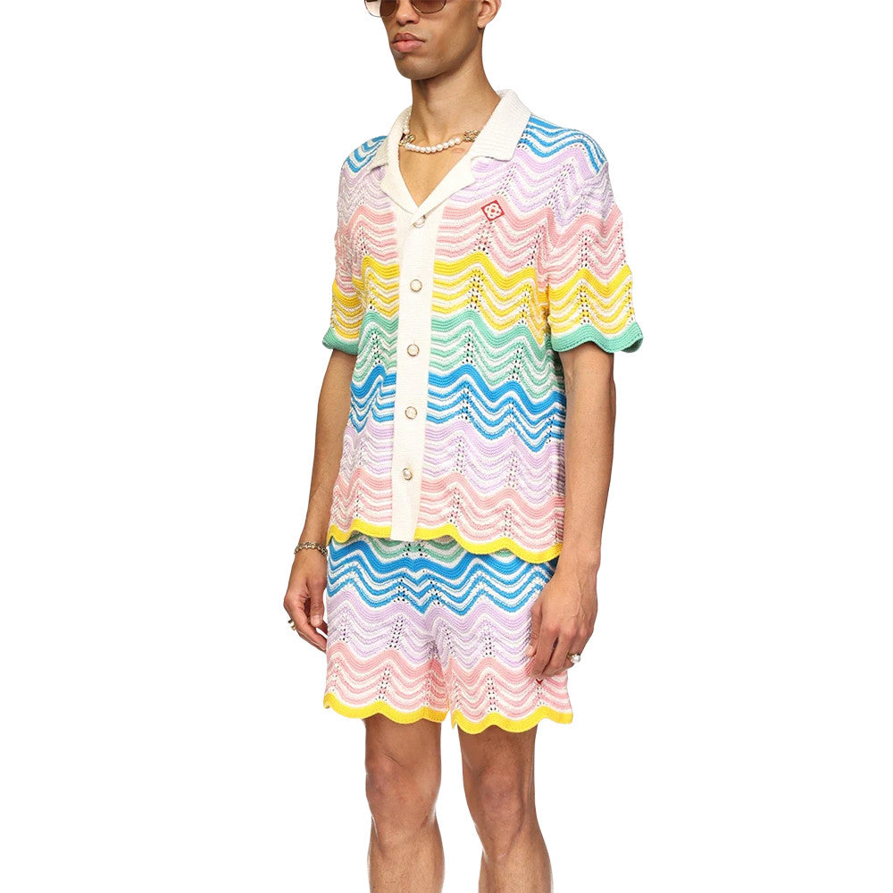 Casablanca Paris Gradient Wave Knit Shirt Shorts #336937