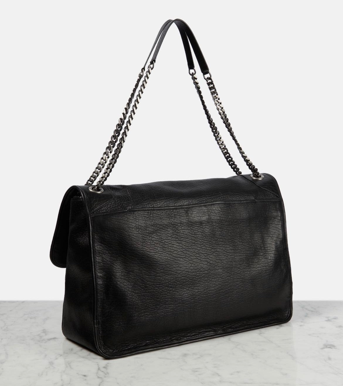 SAINT LAURENT Women's Monogram Logo Chain Grained Lambskin Niki Tote Vintage Black Oversized Bags #71456