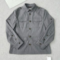 Brunello Cucinelli Men's Spring & Fall Lightweight Water-Resistant Techno Cotton Unlined Safari Jacket Solid Color Lapel Single Breasted Shirt Style Jacket Ngvp #1946