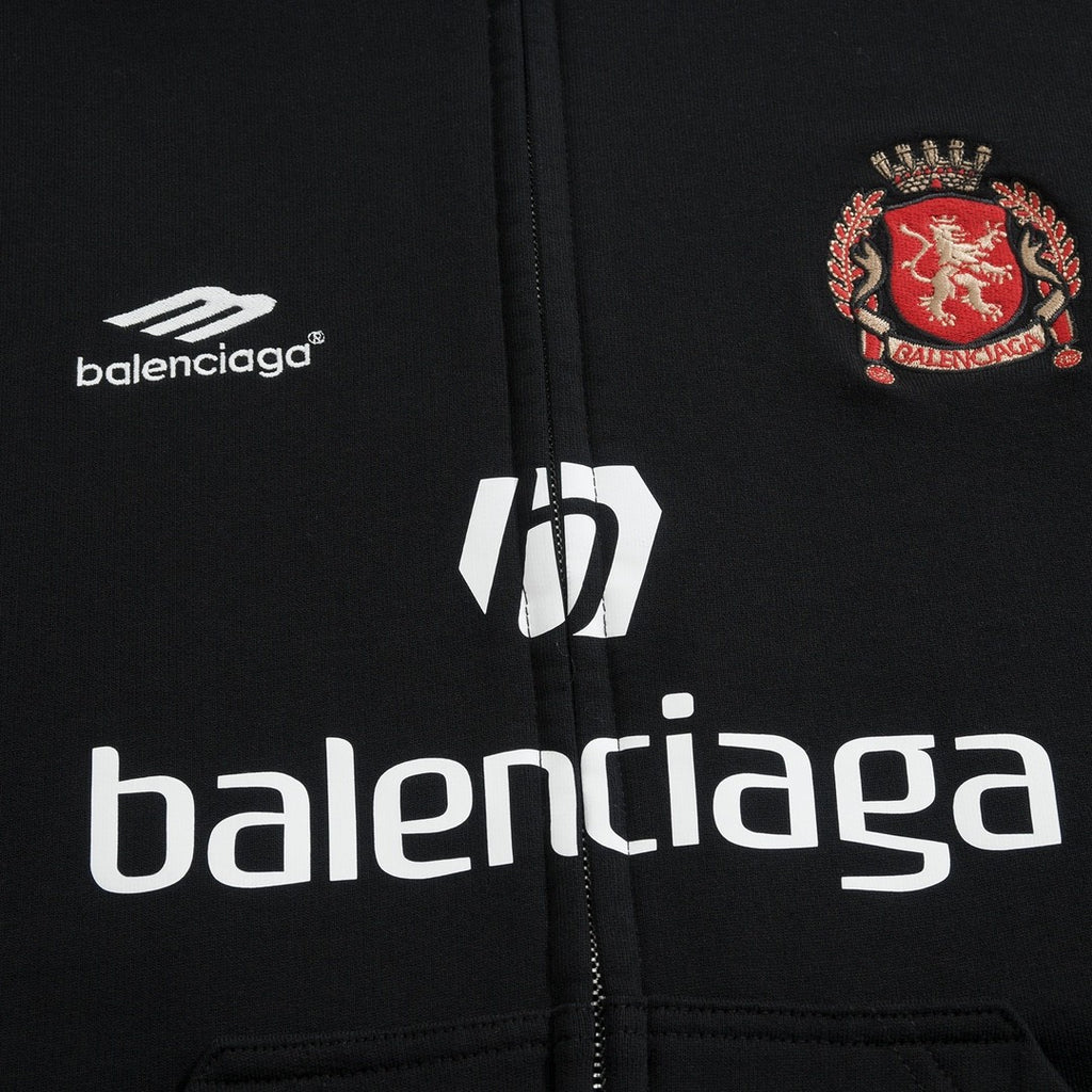 Balenciaga Men's And Women's Spring And Autumn Letter Print Logo Embroidered Knitted Fabric Hooded Zipper Sweatshirt  Jacket#77962