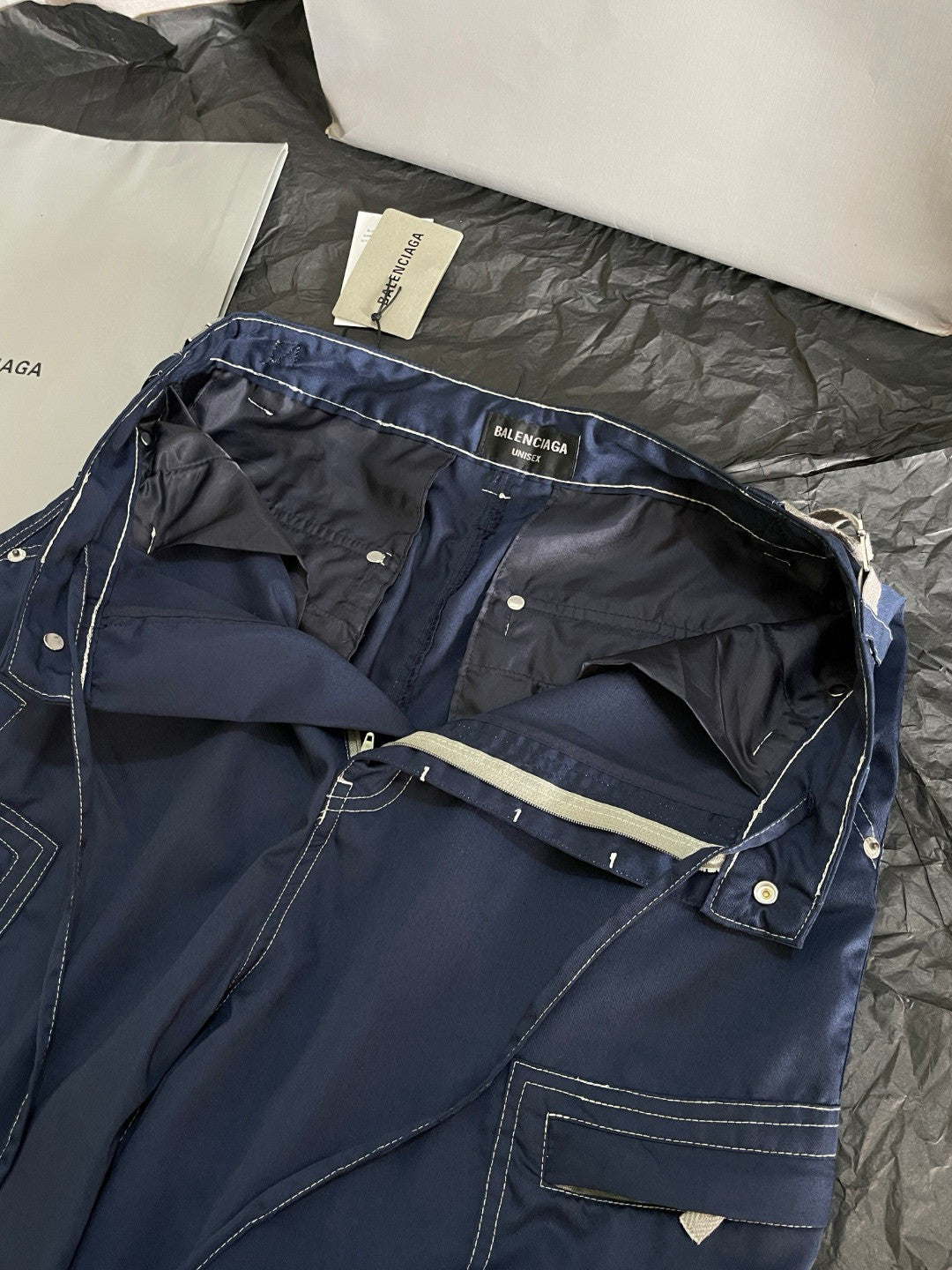 Balenciaga Men's Spring/Autumn Solid Colour Button Pocket Regular Fit Work Trousers Pants #77443