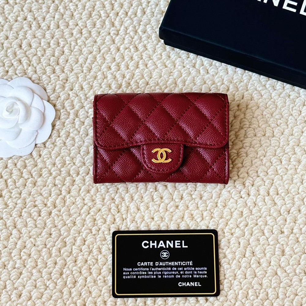 Chanel Classic Card Holder New Black Cf Caviar Calfskin Flap Card Holder With Gold Buckle Ap0214  Bag Bags #196876