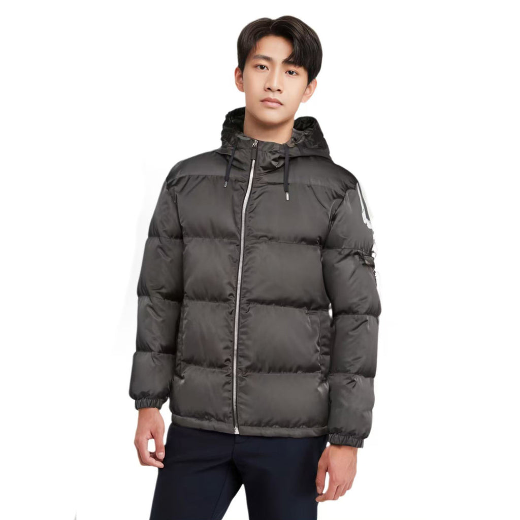 Prada Men's Fall And Winter Nylon Down Jacket Jacket Triangle Logo Hooded Zipper Jacket Fashion Trend Leisure Solid Color Down Coat Ngvp #2187