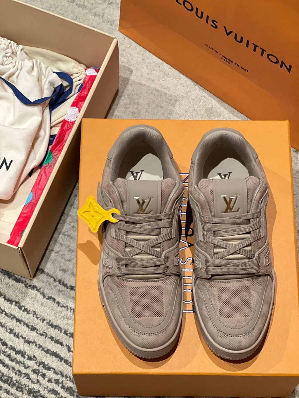 Louis Vuitton LV Trainer Men's And Women's Four Seasons Solid Color Cowhide Low-top Lace-up Flat Casual Shoes #76487