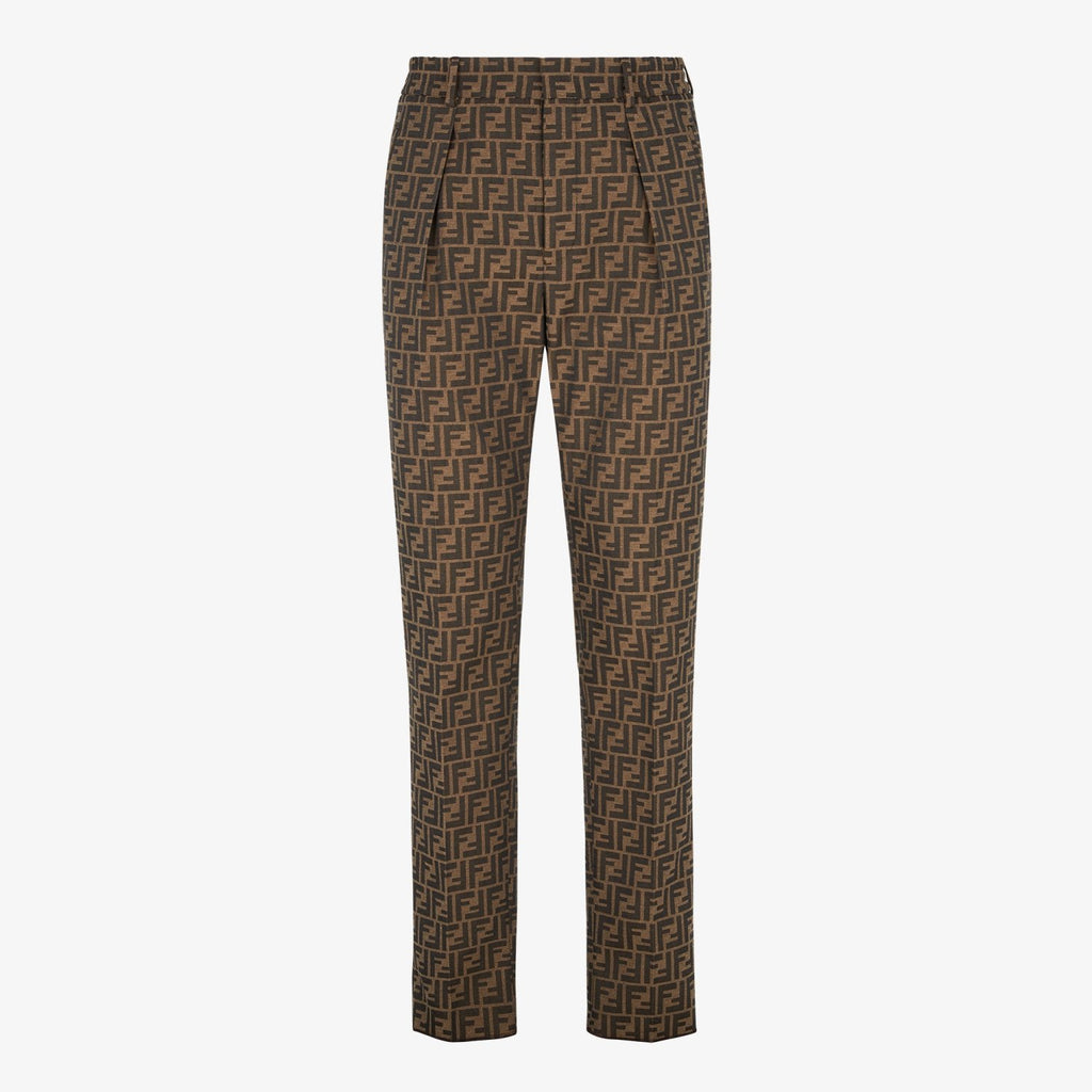 Fendi Men's Fall And Winter F Full Print Casual Suit Jacquard Lapel Single-breasted Jacket Straight Suit Pants Set #71558