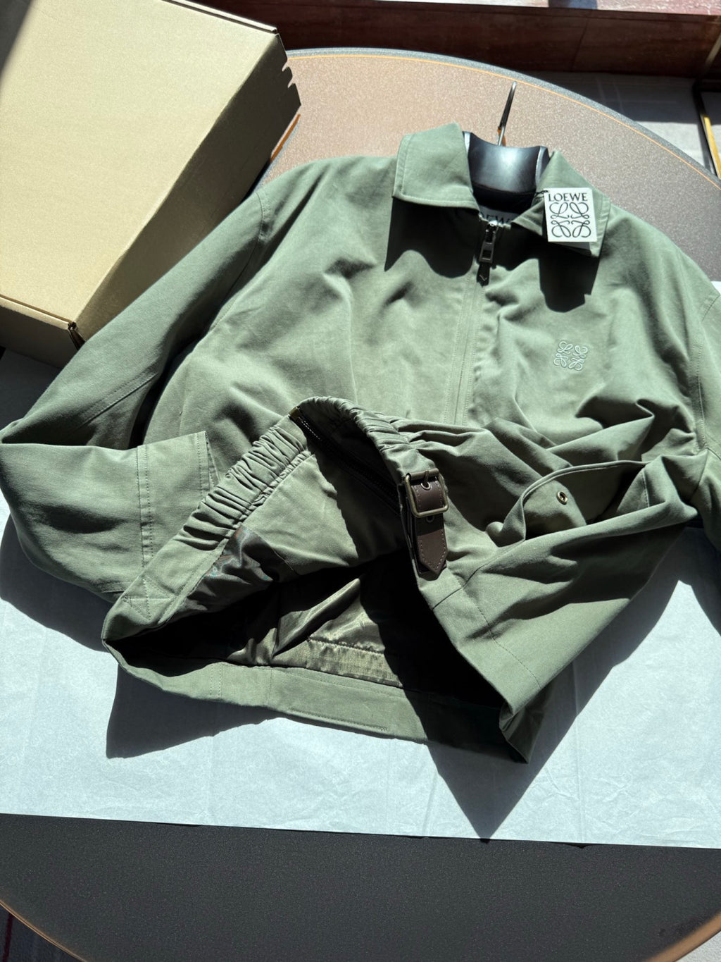 LOEWE Belted jacket Pants cotton Green #334233