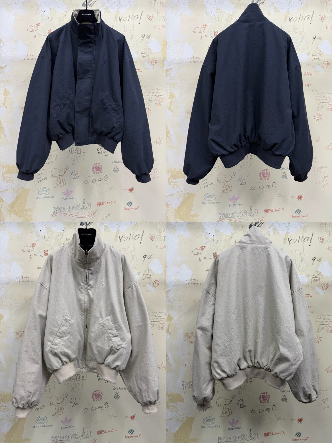 Balenciaga Top-quality Version Reversible Deconstructed Harrington Jacket #376466