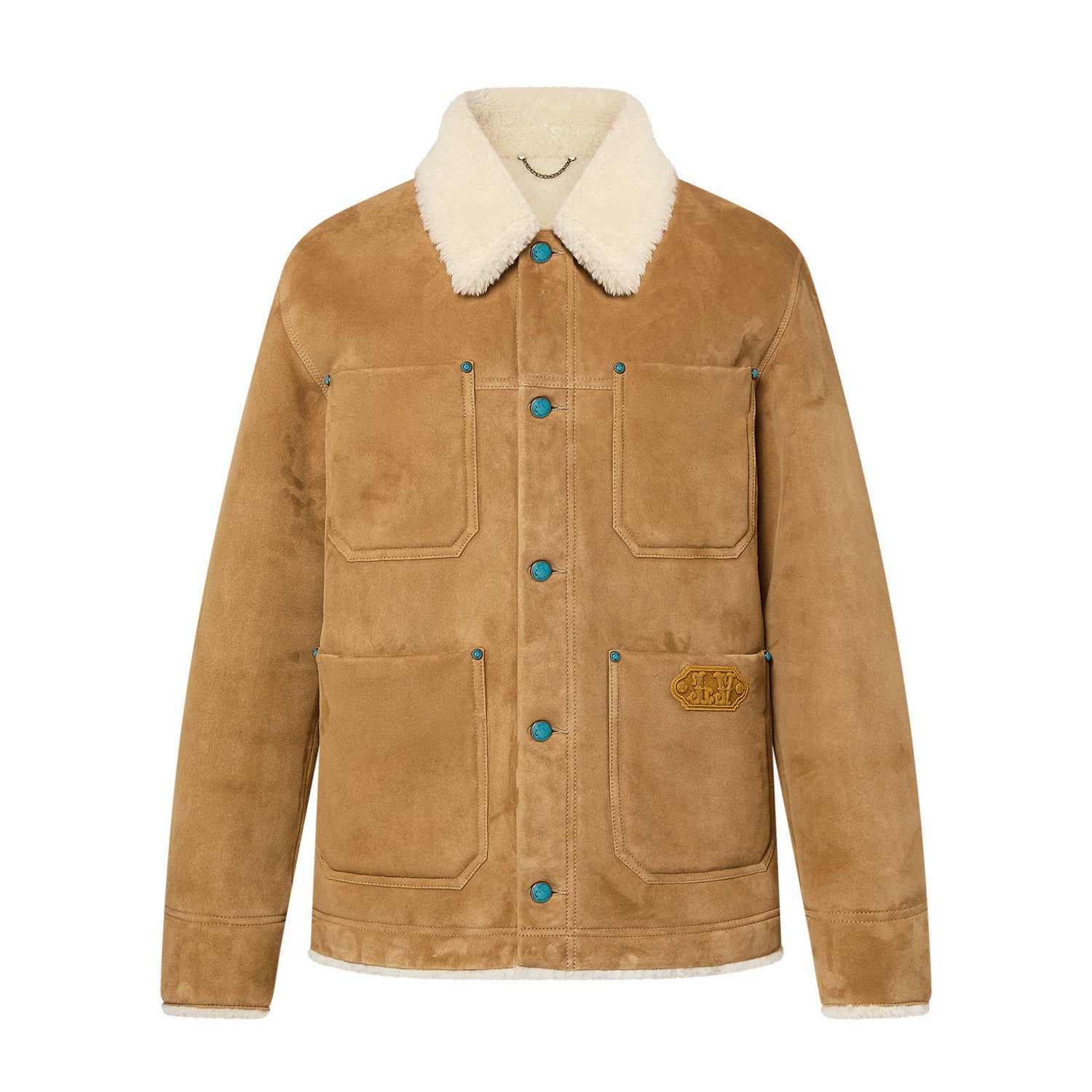Louis Vuitton Men's Autumn and Winter Solid Color Lapel Single Breasted Sheep Leather Long Sleeve Jacket #74261