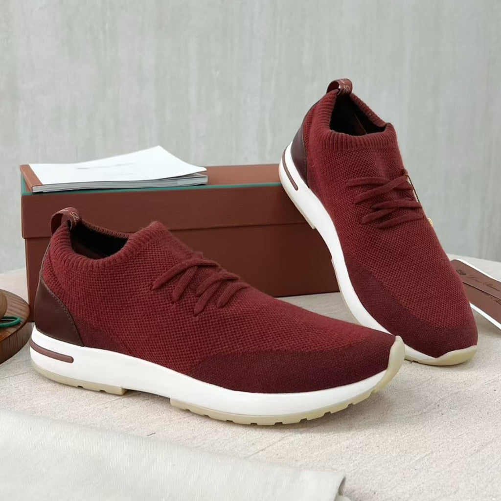 Loro Piana 360 Lp Flexy Walk Men's Autumn/winter Sports Shoes Two-tone Fashion Luxury Knit Comfortable Casual Footwear Ngvp #2435