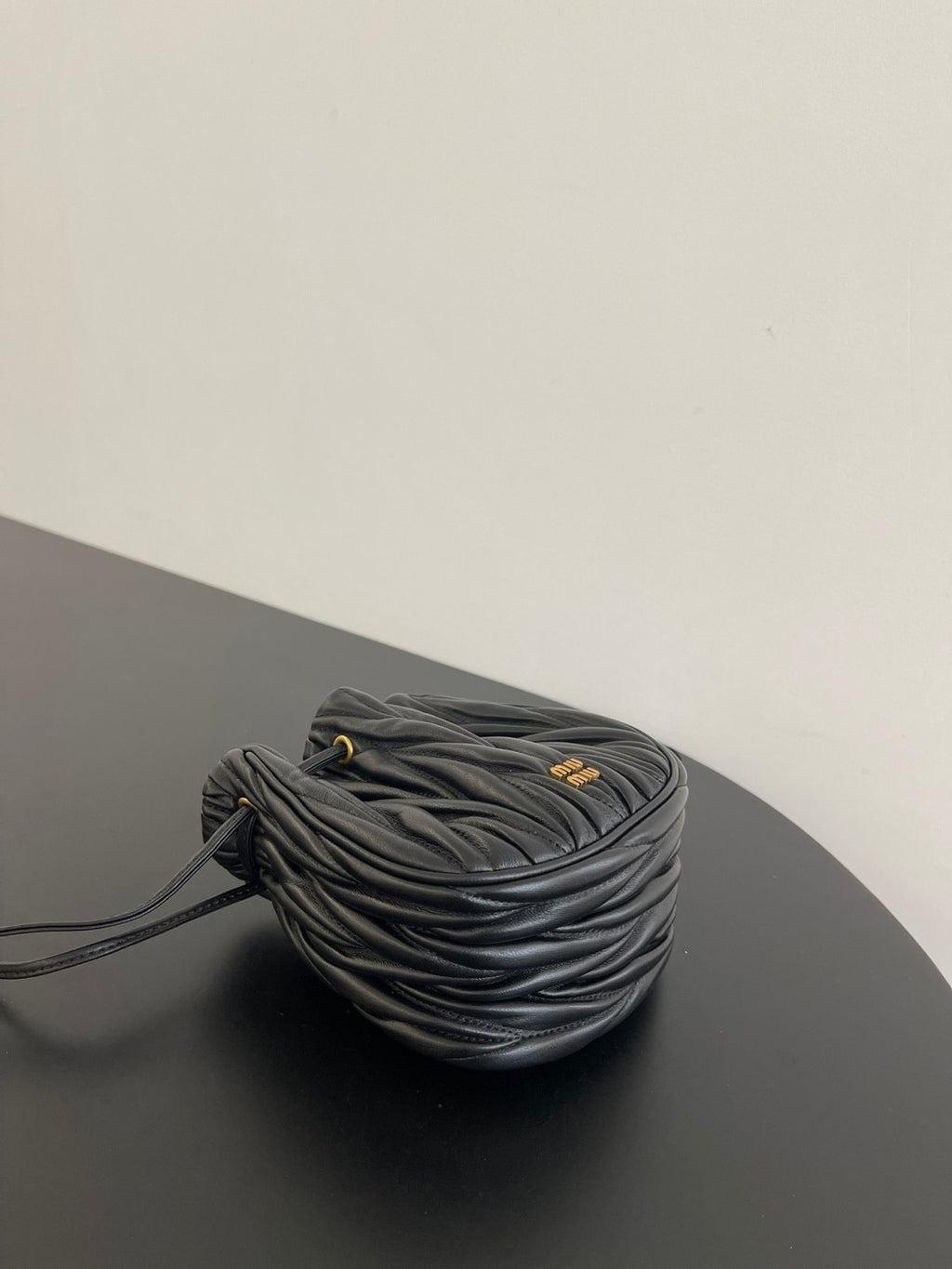MiuMiu Black Matelassé Nappa Leather Pouch #334669