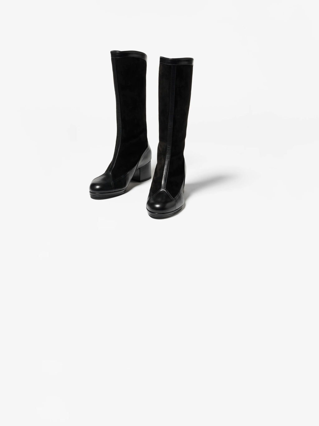 Chanel Women's Sheepskin Calfskin Round Toe Zipper High Top Boots Autumn and Winter Solid Color Chunky Heel Casual Shoes Ngvp #2138