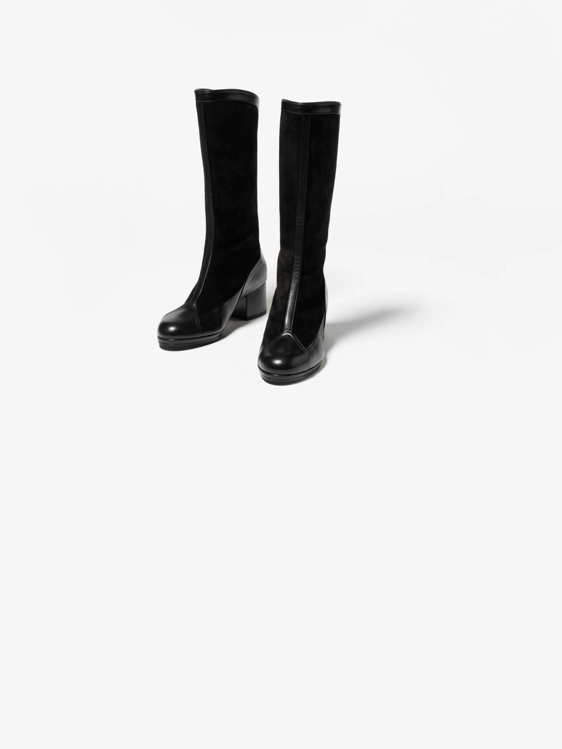 Chanel Women's Sheepskin Calfskin Round Toe Zipper High Top Boots Autumn and Winter Solid Color Chunky Heel Casual Shoes Ngvp #2138