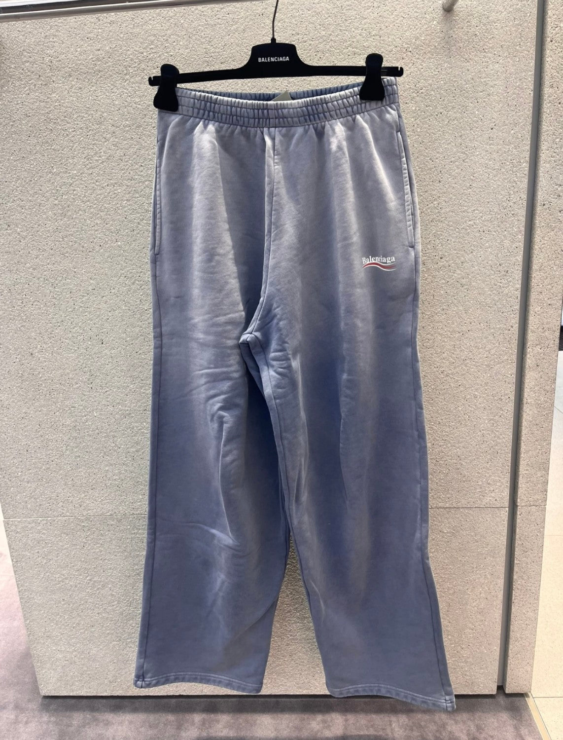 Balenciaga Men's Four Seasons Logo Printed Mid Waist Washed Gradient Loose Casual Sweatpants #71895