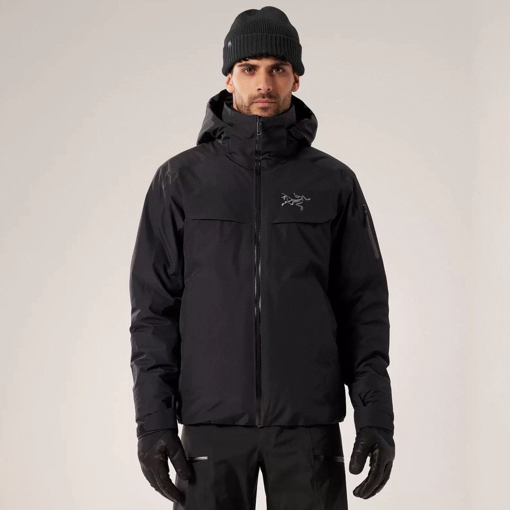 Arcteryx Men's Autumn And Winter Solid Color Zipper Waterproof Windproof Long-Sleeved Hooded Puffer Down Jacket #74124