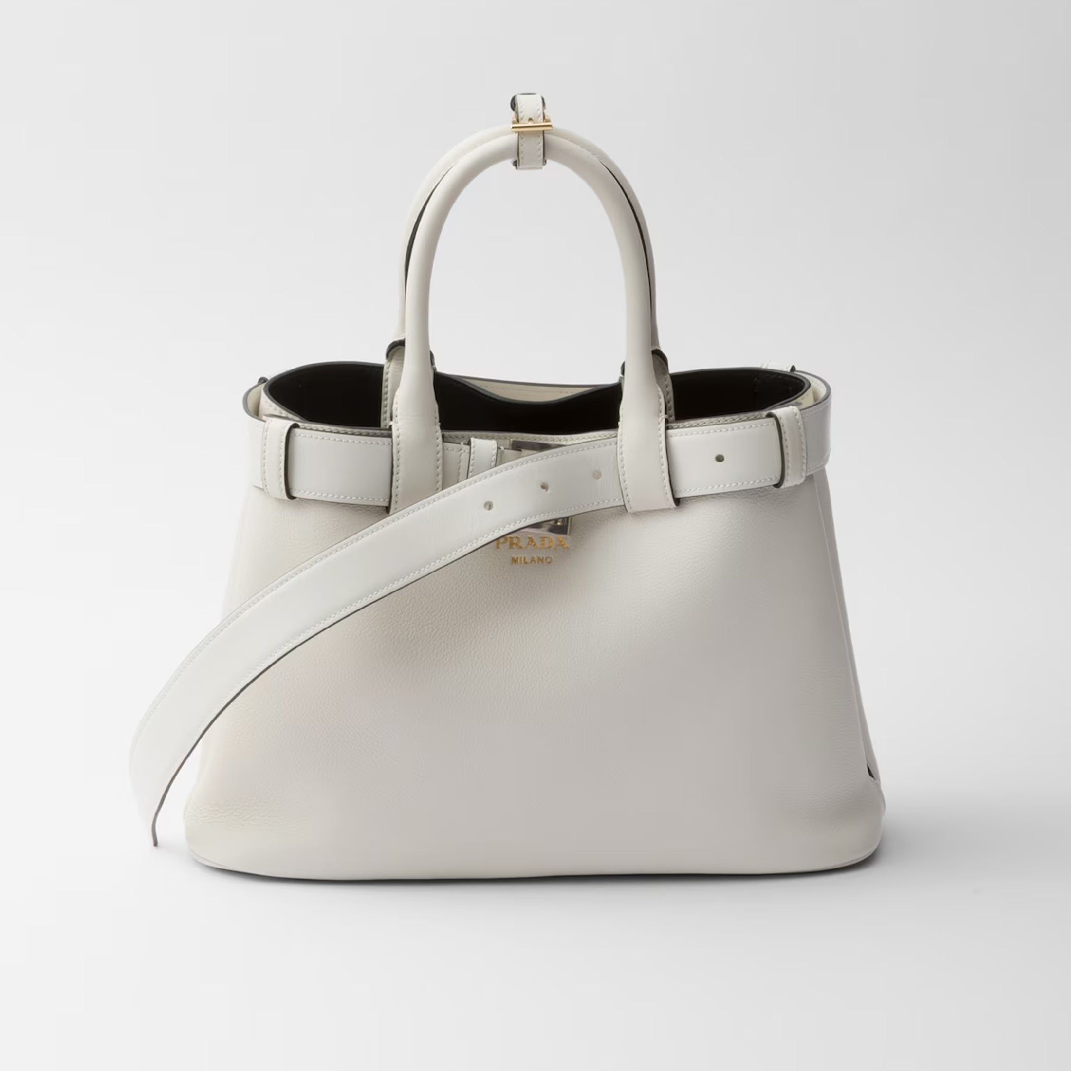 Prada Men's And Women's Buckle Leather Drawstring Handbag Large And Small Collection Fashion Trend Bag Bags 1BA434_2CY9_F03BH_V_OBO #76655