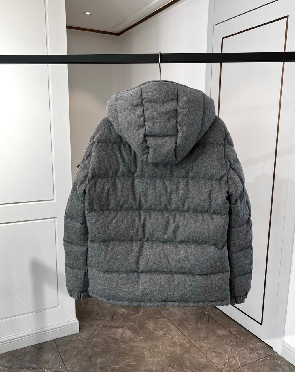 Moncler Men's Winter Solid Color Hooded Zipper Long Sleeve Puffer Down Jacket #73858