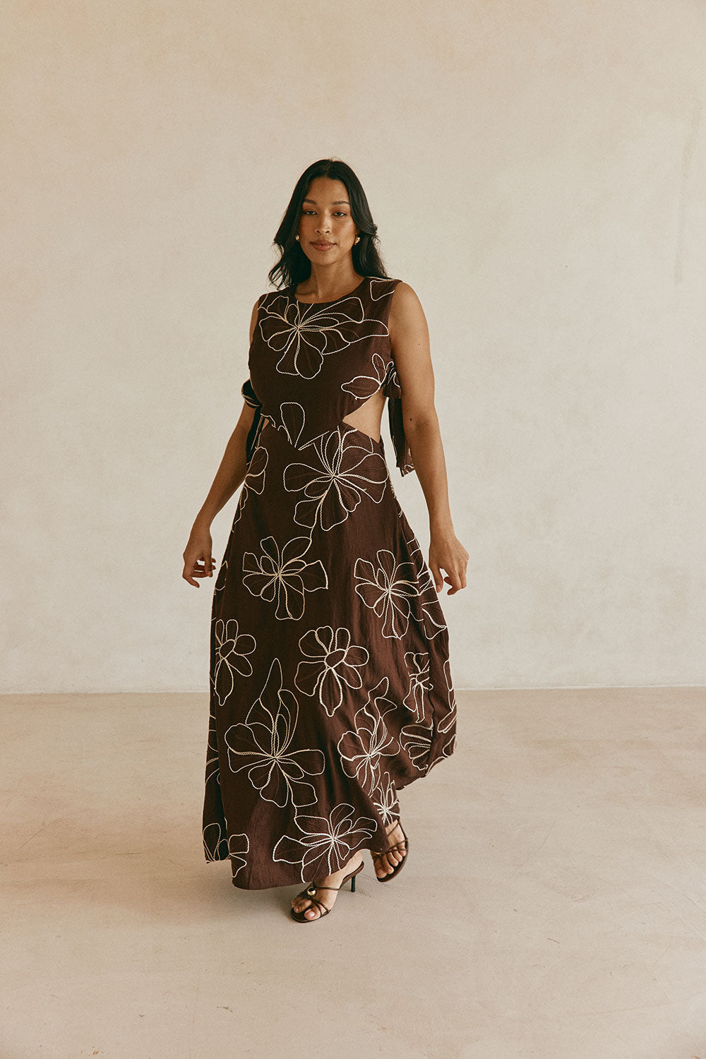 Aurelia Dress - Chocolate Floral