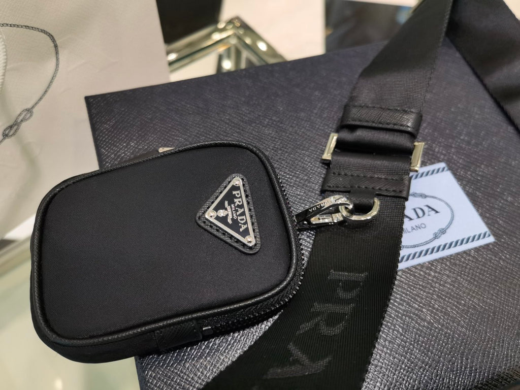 Prada Re-Nylon And Saffiano Men's And Women's Solid Color Fashion Casual Logo Triangle Emblem Minimalist Stylish Nylon Crossbody Bag Shoulder Bag Bags #79176